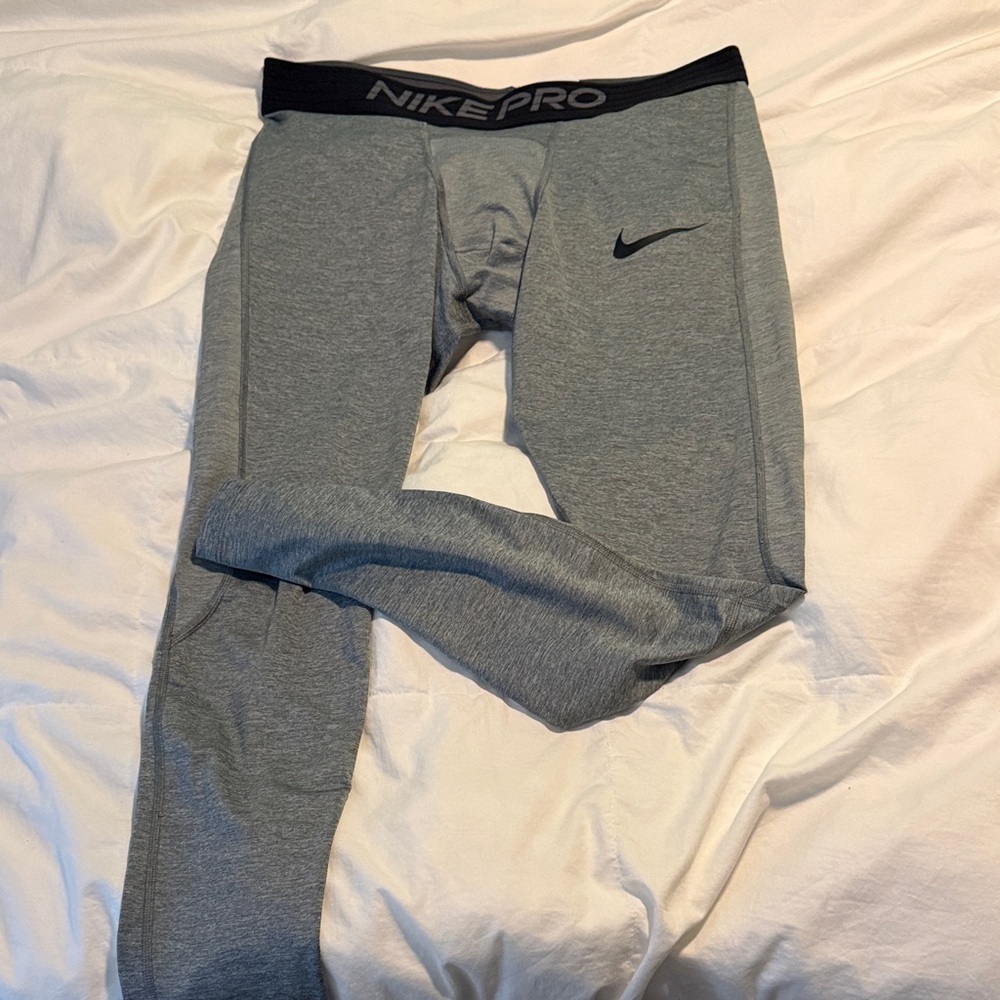 Nike Pro Men's Grey Compression Base Layer Tights - XL